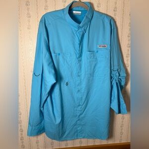 Columbia PFG Long Sleeve Fishing Shirt Men’s Large Blue